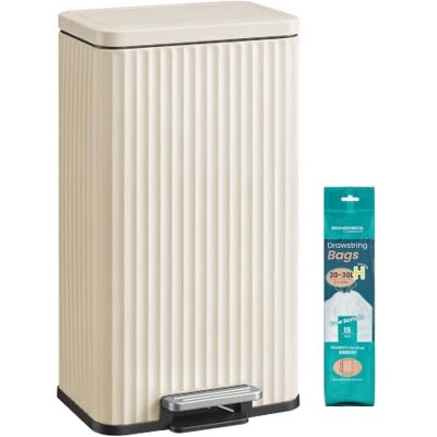 SONGMICS Afvalemmer voor keuken, 30 l, staal, 33,6 x 29,8 x 59,5 cm PATIA LTB330LZ02 Afvalemmer met binnenemmer, vuilniszakken en stickers, beige, collectie PATIA SONGMICS Afvalemmer voor keuken, 30 l, staal, 33,6 x 29,8 x 59,5 cm PATIA LTB330LZ02 Afvalemmer met binnenemmer, vuilniszakken en stickers, beige, collectie PATIA