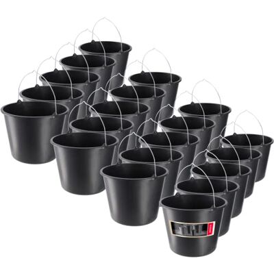 KADAX Bauheimer 20 stuks mortelemmers van kunststof, 12 liter, voor tuin, bouwplaats, zwart KADAX Bauheimer 20 stuks mortelemmers van kunststof, 12 liter, voor tuin, bouwplaats, zwart
