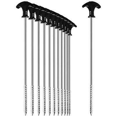 com-four ® 12 x stalen tentharingen – robuuste grondpennen met schroefdraad voor camping en buiten – ideaal voor normale en harde vloeren, met T-handgreep idéal pour les sols normaux et durs avec une poignée en T com-four ® 12 x stalen tentharingen – robuuste grondpennen met schroefdraad voor camping en buiten – ideaal voor normale en harde vloeren, met T-handgreep idéal pour les sols normaux et durs avec une poignée en T