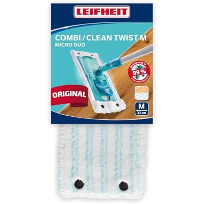 Leifheit overtrek Clean Twist/Combi M micro duo, microvezel-vervanghoes voor vlakmop combi, reinigende en absorberende mopovertrek Leifheit overtrek Clean Twist/Combi M micro duo, microvezel-vervanghoes voor vlakmop combi, reinigende en absorberende mopovertrek