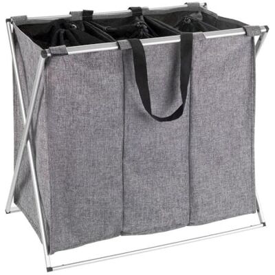 WENKO Wasmand Trio grijs gemêleerd Wasmand Inhoud: 130 l, Polyester, 63 x 57 x 38 cm, Grijs WENKO Wasmand Trio grijs gemêleerd Wasmand Inhoud: 130 l, Polyester, 63 x 57 x 38 cm, Grijs