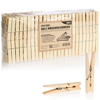 com-four ® 300x houten wasknijpers duurzame houten wasknijpers van berkenhout onbehandelde houten wasknijpers voor het ophangen van kleding en handwerk (300 stuks berkenhout) com-four ® 300x houten wasknijpers duurzame houten wasknijpers van berkenhout onbehandelde houten wasknijpers voor het ophangen van kleding en handwerk (300 stuks berkenhout)