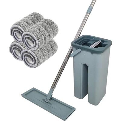 Venteo Autoclean Mop 360° bezem met dubbele emmer Ultra Absorberende microvezel mop Handsfree reinigingssysteem Draaibare mop voor harde vloeren en tegels Venteo Autoclean Mop 360° bezem met dubbele emmer Ultra Absorberende microvezel mop Handsfree reinigingssysteem Draaibare mop voor harde vloeren en tegels