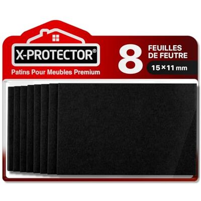 X-Protector Zelfklevende viltglijders, 8 stuks, 15 x 11 cm, meubelglijders, zwart, premium meubelglijders X-Protector Zelfklevende viltglijders, 8 stuks, 15 x 11 cm, meubelglijders, zwart, premium meubelglijders