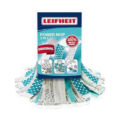 Leifheit Reservekop Power Mop 3-in-1, speciale viscose en microvezel voor hardnekkige vlekken op tegels en stenen vloeren, absorberende viscose, hoge vuilopname dankzij microvezel, wasbaar op 60 °C. Leifheit Reservekop Power Mop 3-in-1, speciale viscose en microvezel voor hardnekkige vlekken op tegels en stenen vloeren, absorberende viscose, hoge vuilopname dankzij microvezel, wasbaar op 60 °C.