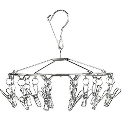 Maximex Rondell Praktische roestvrijstalen droger voor thuis en thuis met 18 vaste wasknijpers met stormbescherming, praktisch op te vouwen, Ø 27 x 26 cm Maximex Rondell Praktische roestvrijstalen droger voor thuis en thuis met 18 vaste wasknijpers met stormbescherming, praktisch op te vouwen, Ø 27 x 26 cm