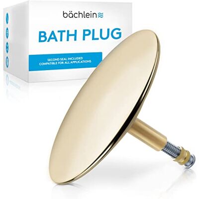 Bächlein Universele badstop Gouden afvoerstop van massief messing met reserveafdichting, perfect geschikt voor elke badkuip met afvoergat > 8 mm Bächlein Universele badstop Gouden afvoerstop van massief messing met reserveafdichting, perfect geschikt voor elke badkuip met afvoergat > 8 mm