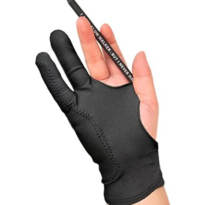 Kasmole Handschoen voor tekentablet, kunstenaarshandschoen voor tekentablet kunstenaarshandschoenen met twee vingers voor tablet, schetsen papier, vlekbescherming Kasmole Handschoen voor tekentablet, kunstenaarshandschoen voor tekentablet kunstenaarshandschoenen met twee vingers voor tablet, schetsen papier, vlekbescherming