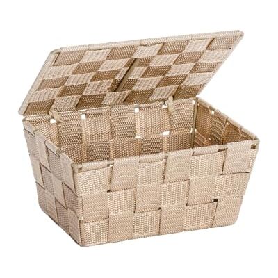 WENKO Badmand met Adria-deksel beige badmand van polypropyleen, 19 x 10 x 14 cm, beige WENKO Badmand met Adria-deksel beige badmand van polypropyleen, 19 x 10 x 14 cm, beige