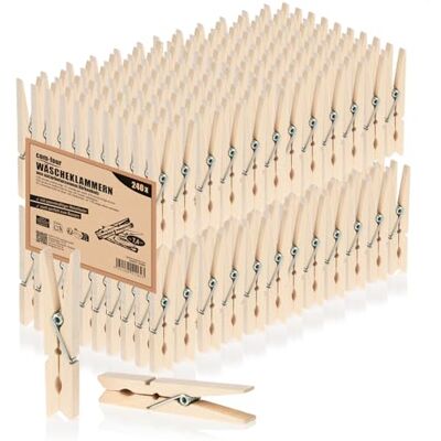 com-four ® 240x houten wasknijpers duurzame houten wasknijpers van berkenhout onbehandelde houten wasknijpers voor het ophangen van kleding en handwerk (240 stukjes berken) com-four ® 240x houten wasknijpers duurzame houten wasknijpers van berkenhout onbehandelde houten wasknijpers voor het ophangen van kleding en handwerk (240 stukjes berken)