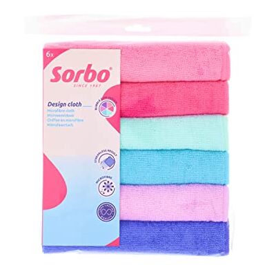 Sorbo Bubble Gum microvezeldoek multifunctionele reinigingsdoekjes voor streepvrij en vetvrij huishouden, geschikt voor de wasmachine, 40 x 40 cm, 6 stuks Sorbo Bubble Gum microvezeldoek multifunctionele reinigingsdoekjes voor streepvrij en vetvrij huishouden, geschikt voor de wasmachine, 40 x 40 cm, 6 stuks