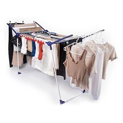 Leifheit Staande droogrek Pegasus 200 Solid Comfort, groot wasrek, robuust en waterdicht droogrek, 3 accessoires Tancarville robuste, ailes 107 cm pour linge long, étendoir avec 5 cintres, 2 supports petites pièces, 1 sac à pinces Leifheit Staande droogrek Pegasus 200 Solid Comfort, groot wasrek, robuust en waterdicht droogrek, 3 accessoires Tancarville robuste, ailes 107 cm pour linge long, étendoir avec 5 cintres, 2 supports petites pièces, 1 sac à pinces