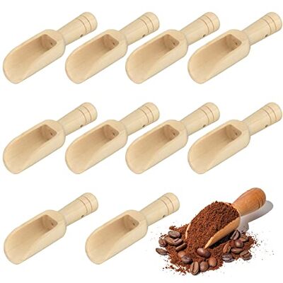 LEEWYOU 10 stuks houten lepels, houten minilepels, zout en specerijen van hout, snoepschep, poeder, wasmiddel, babylepel, houten theelepel, voor badzout, specerijen LEEWYOU 10 stuks houten lepels, houten minilepels, zout en specerijen van hout, snoepschep, poeder, wasmiddel, babylepel, houten theelepel, voor badzout, specerijen