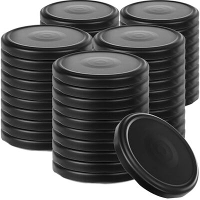KADAX 50 stuks schroefdeksels Ø 82 mm metalen deksel met 6 kliktanden ideaal als reservedeksel voor inmaakpotten mat zwart KADAX 50 stuks schroefdeksels Ø 82 mm metalen deksel met 6 kliktanden ideaal als reservedeksel voor inmaakpotten mat zwart