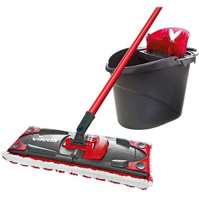 Vileda Kit Ultramax Complete mop en emmer-set, platte mop set met dweil, platte bezem en microvezelhoes, verwijdert meer dan 99% van de bacteriën met alleen water, wij houden van zuiverheid Vileda Kit Ultramax Complete mop en emmer-set, platte mop set met dweil, platte bezem en microvezelhoes, verwijdert meer dan 99% van de bacteriën met alleen water, wij houden van zuiverheid