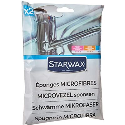 STARWAX Microvezelsponzen, 2 stuks, ideaal voor het schoonmaken in huis STARWAX Microvezelsponzen, 2 stuks, ideaal voor het schoonmaken in huis