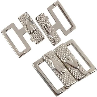 AERZETIX Set van 8 clips voor zwemkleding met tulpmotief riemdoorvoer 13 mm van metaal in de kleur zilver AERZETIX Set van 8 clips voor zwemkleding met tulpmotief riemdoorvoer 13 mm van metaal in de kleur zilver