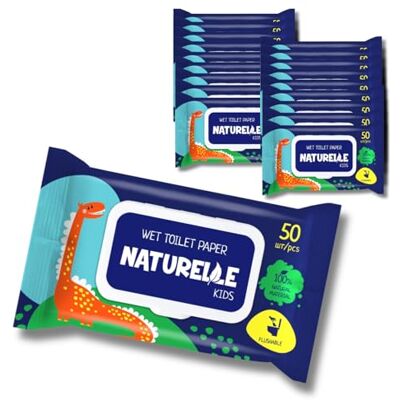 Kleenit NATURELLE Kids Vochtig toiletpapier voor kinderen, wegwerpdoekjes, zachte en praktische hygiëne, 20 x 50 doekjes (1000 stuks) Kleenit NATURELLE Kids Vochtig toiletpapier voor kinderen, wegwerpdoekjes, zachte en praktische hygiëne, 20 x 50 doekjes (1000 stuks)
