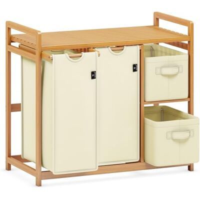 ADEL DREAM AdelDream Wasmand met 4 vakken, 140 liter, wasmand met mand ADEL DREAM AdelDream Wasmand met 4 vakken, 140 liter, wasmand met mand