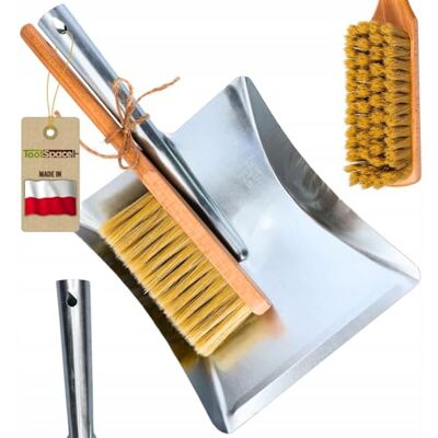 ToolSpace Veegset 2-delig Metalen handveger en schep Reinigingsborstel Vegen van natuurlijke vezels Metalen schep voor open haard, huis en tuin Stofverzameling ToolSpace Veegset 2-delig Metalen handveger en schep Reinigingsborstel Vegen van natuurlijke vezels Metalen schep voor open haard, huis en tuin Stofverzameling