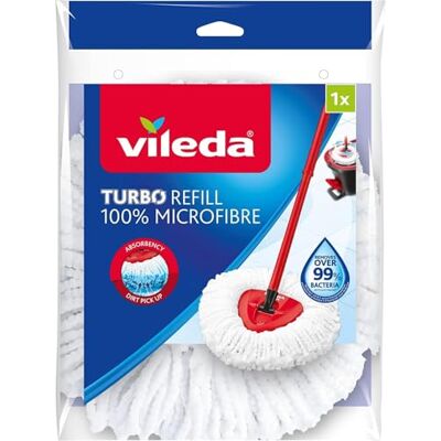 Vileda Navulverpakking voor Turbo en Easy Wring & Clean, microvezel, wit Vileda Navulverpakking voor Turbo en Easy Wring & Clean, microvezel, wit
