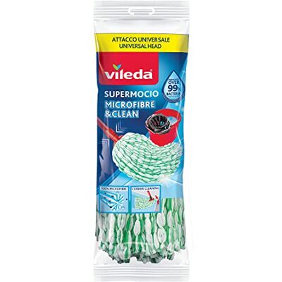 Vileda SuperMocio Microvezel & Clean Set van 1, compatibel met universele handgrepen en schroefbevestigingen, verwijdert meer dan 99% van de bacteriën alleen met water Vileda SuperMocio Microvezel & Clean Set van 1, compatibel met universele handgrepen en schroefbevestigingen, verwijdert meer dan 99% van de bacteriën alleen met water
