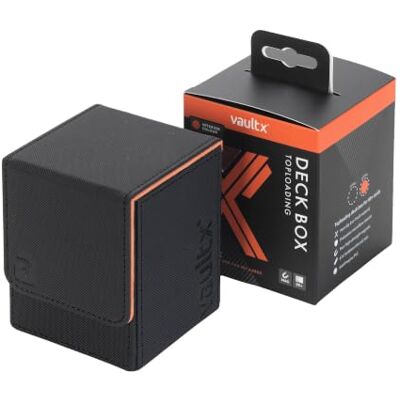 Vault X Exo-Tec Modulaire Top Open Box voor 100+ TCC-kaarten, magnetisch deksel, compatibel met Commander en Standard-kaarten (zwart/oranje) Vault X Exo-Tec Modulaire Top Open Box voor 100+ TCC-kaarten, magnetisch deksel, compatibel met Commander en Standard-kaarten (zwart/oranje)