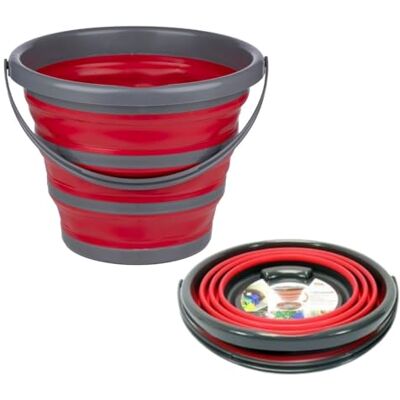 Dirt Devil Opvouwbare emmer, 10 liter, campingvijver, multifunctioneel, compacte huishoudelijke emmer, ruimtebesparend, praktische intrekbare bak, 32 x 25,5 x 5,5 cm, rood/grijs Dirt Devil Opvouwbare emmer, 10 liter, campingvijver, multifunctioneel, compacte huishoudelijke emmer, ruimtebesparend, praktische intrekbare bak, 32 x 25,5 x 5,5 cm, rood/grijs
