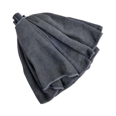 Homéa , Mop Microvezelmop, 120 g, dubbele schroeven, antraciet Homéa , Mop Microvezelmop, 120 g, dubbele schroeven, antraciet