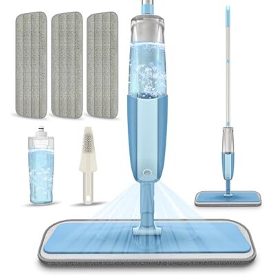 MEXERRIS Spray Mop, Mop voor vloerreiniging met microvezel en reservoir voor huis, keuken, hardhout, laminaat, hout MEXERRIS Spray Mop, Mop voor vloerreiniging met microvezel en reservoir voor huis, keuken, hardhout, laminaat, hout