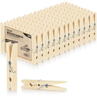 com-four ® 120 x wasknijpers van bamboe, wasknijpers van hout, duurzaam, clips voor het ophangen van wasgoed, 7 cm com-four ® 120 x wasknijpers van bamboe, wasknijpers van hout, duurzaam, clips voor het ophangen van wasgoed, 7 cm