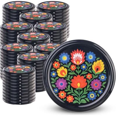 KADAX 100 stuks schroefdeksels TO82 Ø 82 mm folkloristische bloemen Twist-Off reservedeksels voor weck- en jampotten van 235 tot 900 ml luchtdicht en geschikt voor KADAX 100 stuks schroefdeksels TO82 Ø 82 mm folkloristische bloemen Twist-Off reservedeksels voor weck- en jampotten van 235 tot 900 ml luchtdicht en geschikt voor