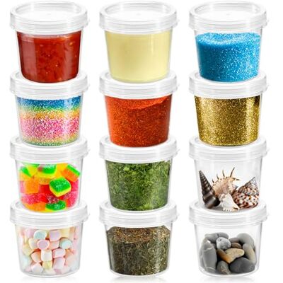 com-four ® 12x Opslagcontainer met deksel Kunststof blik met sluiting Stapelbare beker voor cosmetica en knutselmaterialen 35ml (12 stuks) com-four ® 12x Opslagcontainer met deksel Kunststof blik met sluiting Stapelbare beker voor cosmetica en knutselmaterialen 35ml (12 stuks)