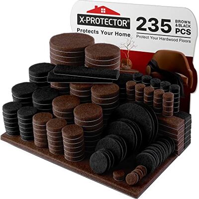 X-Protector 235 stuks zelfklevende viltglijders Meubelglijders bruin en zwart – meubelglijders – viltglijders zelfklevend – glijders voor meubels X-Protector 235 stuks zelfklevende viltglijders Meubelglijders bruin en zwart – meubelglijders – viltglijders zelfklevend – glijders voor meubels