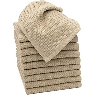 ZOLLNER Set van 10 wafelhanddoeken, 100% katoen, 30 x 30 cm, cappuccino ZOLLNER Set van 10 wafelhanddoeken, 100% katoen, 30 x 30 cm, cappuccino