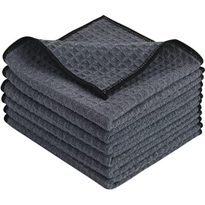 KinHwa Keukenhanddoeken, microvezel, super absorberend, keukendoek, reinigingsdoek, zachte handdoek, keukenhanddoeken, wasbaar, 30 cm x 30 cm, 6 stuks, grijs KinHwa Keukenhanddoeken, microvezel, super absorberend, keukendoek, reinigingsdoek, zachte handdoek, keukenhanddoeken, wasbaar, 30 cm x 30 cm, 6 stuks, grijs
