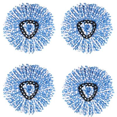 WANGCL Set van 4 reservekoppen voor O-Cedar EasyWring RinseClean roterende mop van microvezel voor 2-tanksysteem (blauw) WANGCL Set van 4 reservekoppen voor O-Cedar EasyWring RinseClean roterende mop van microvezel voor 2-tanksysteem (blauw)