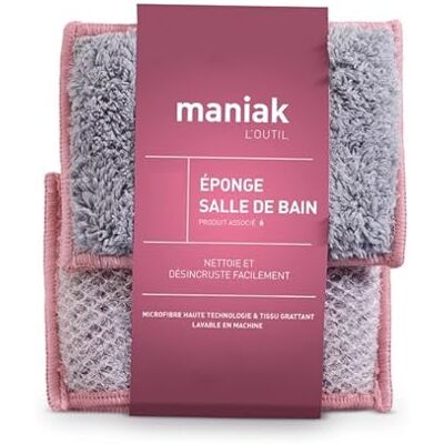 Maniak Set van 2 sponzen voor de badkamer, wasbaar en herbruikbaar, reinigt effectief kalk- en zeepsporen, neutraal Maniak Set van 2 sponzen voor de badkamer, wasbaar en herbruikbaar, reinigt effectief kalk- en zeepsporen, neutraal