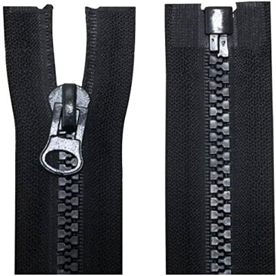 AERZETIX C63890 Set van 2 geïnjecteerde ritssluitingen nr. 8 65 cm deelbaar decoratieve trekker metalen schuifregelaar Kleur zwart Gestikt schuifnet Merceria jas AERZETIX C63890 Set van 2 geïnjecteerde ritssluitingen nr. 8 65 cm deelbaar decoratieve trekker metalen schuifregelaar Kleur zwart Gestikt schuifnet Merceria jas
