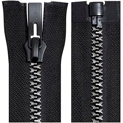 AERZETIX C64190 Injecteerbare ritssluiting nr. 8 60 cm zelfsluitende Decoratieve metalen handgreep Kleur zwart en zilver Mesh schuifregelaar voor kleding naaien AERZETIX C64190 Injecteerbare ritssluiting nr. 8 60 cm zelfsluitende Decoratieve metalen handgreep Kleur zwart en zilver Mesh schuifregelaar voor kleding naaien