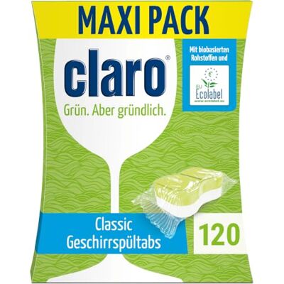 CLARO Classic Milieuvriendelijke vaatwastabletten, fosfaatvrij, 120 stuks 120 tablettes CLARO Classic Milieuvriendelijke vaatwastabletten, fosfaatvrij, 120 stuks 120 tablettes