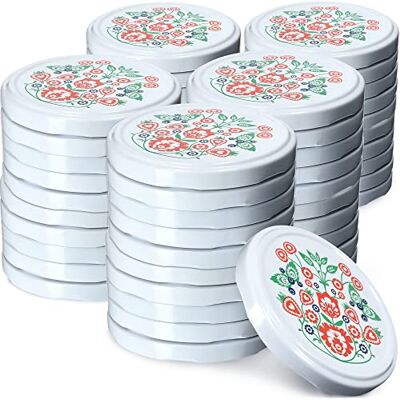 KADAX 50 stuks TO66 schroefdeksels, diameter 66 mm, Twist-Off reservedeksel voor inmaakpotten en jampotten van 235 tot 900 ml, luchtdicht en vaatwasmachinebestendig KADAX 50 stuks TO66 schroefdeksels, diameter 66 mm, Twist-Off reservedeksel voor inmaakpotten en jampotten van 235 tot 900 ml, luchtdicht en vaatwasmachinebestendig