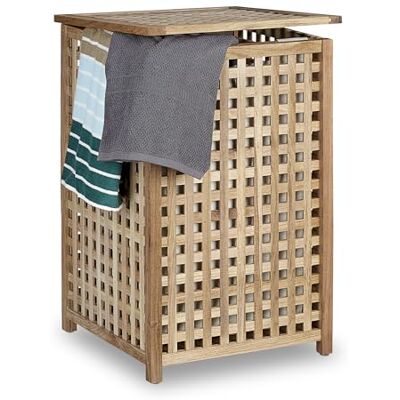 Relaxdays 10020150 walnoot wasmand kledingmand met deksel h x b x d 67,5 x 45,7 x 45 cm inhoud 75 liter wasverdeler houten wasmand verwijderbare linnen zak Relaxdays 10020150 walnoot wasmand kledingmand met deksel h x b x d 67,5 x 45,7 x 45 cm inhoud 75 liter wasverdeler houten wasmand verwijderbare linnen zak