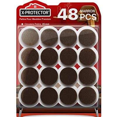 X-Protector Zelfklevende viltglijders, 48 stuks, 25 mm Meubelglijders bruin premium meubelglijders zelfklevende viltglijders meubelglijders X-Protector Zelfklevende viltglijders, 48 stuks, 25 mm Meubelglijders bruin premium meubelglijders zelfklevende viltglijders meubelglijders