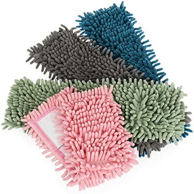 com-four ® 4 x vervangende hoezen voor vloerwissers, ruitenwisserhoes van microvezel, chenille, dweilhoes voor vloerreiniging com-four ® 4 x vervangende hoezen voor vloerwissers, ruitenwisserhoes van microvezel, chenille, dweilhoes voor vloerreiniging