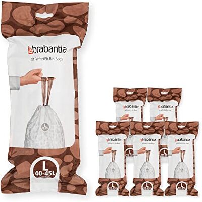 Brabantia PerfectFit Multipack vuilniszakken (L-code / 40L / 45L) zeer robuust, met intrekbare handgrepen, 6 rollen (120 zakken) Brabantia PerfectFit Multipack vuilniszakken (L-code / 40L / 45L) zeer robuust, met intrekbare handgrepen, 6 rollen (120 zakken)