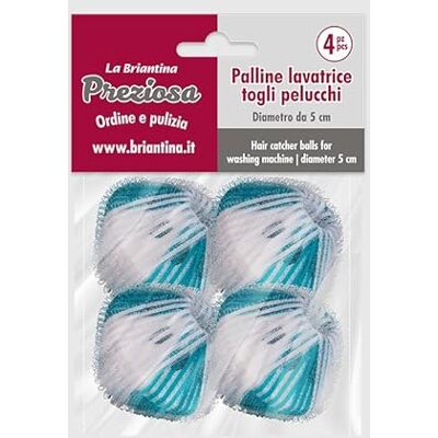 La Briantina Set van 4 klittenbandballen voor wasmachine Verwijdert dierenharen en pluisjes Ø 5 cm, schoon en residuvrij wasmiddel La Briantina Set van 4 klittenbandballen voor wasmachine Verwijdert dierenharen en pluisjes Ø 5 cm, schoon en residuvrij wasmiddel
