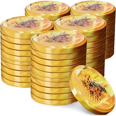 KADAX Couvercles à Vis fi 82 mm Lot de 50 — Métal Twist-Off avec joint hermétique, couvercles de rechange réutilisables pour bocaux et pots en verre KADAX Couvercles à Vis fi 82 mm Lot de 50 — Métal Twist-Off avec joint hermétique, couvercles de rechange réutilisables pour bocaux et pots en verre