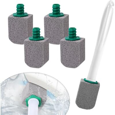 BUOSHUO 5 stuks toiletreiniger van puimsteen met handvat, toilet van puimsteen, effectieve reiniging van toiletten, zwembaden (met 1 witte handgreep) BUOSHUO 5 stuks toiletreiniger van puimsteen met handvat, toilet van puimsteen, effectieve reiniging van toiletten, zwembaden (met 1 witte handgreep)