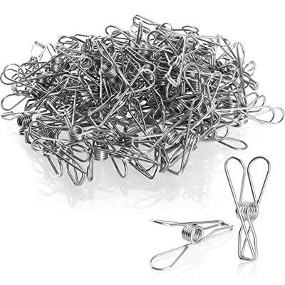 com-four ® 100 x metalen wasknijpers duurzame roestvrijstalen handdoekklemmen strandhanddoekklemmen (roestvrij staal 100 stuks) com-four ® 100 x metalen wasknijpers duurzame roestvrijstalen handdoekklemmen strandhanddoekklemmen (roestvrij staal 100 stuks)